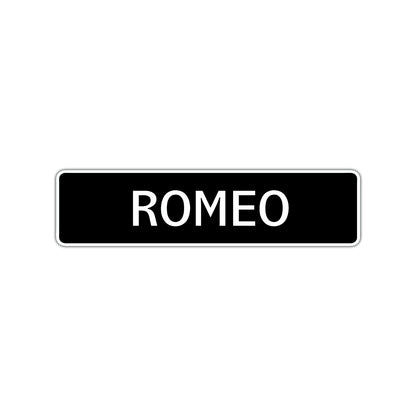 Romeo Street Sign Children Name Room Plate