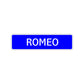 Romeo Street Sign Children Name Room Plate