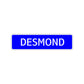 Desmond Street Sign Children Name Room Plate