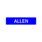 Allen Street Sign Children Name Room Plate