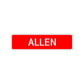 Allen Street Sign Children Name Room Plate