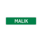 Malik Street Sign Children Name Room Plate