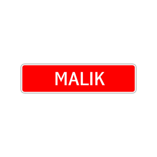 Malik Street Sign Children Name Room Plate
