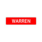 Warren Street Sign Children Name Room Plate