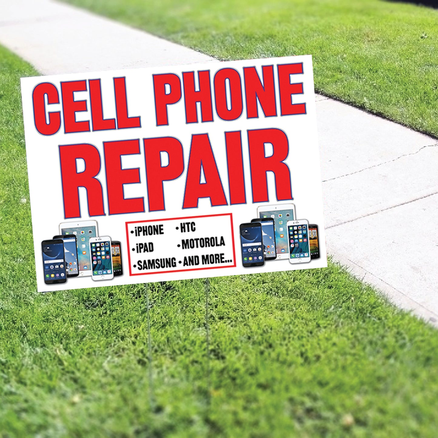 Cell Phone Repair iPhone HTC Coroplast Yard Sign