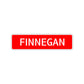 Finnegan Street Sign Children Name Room Plate