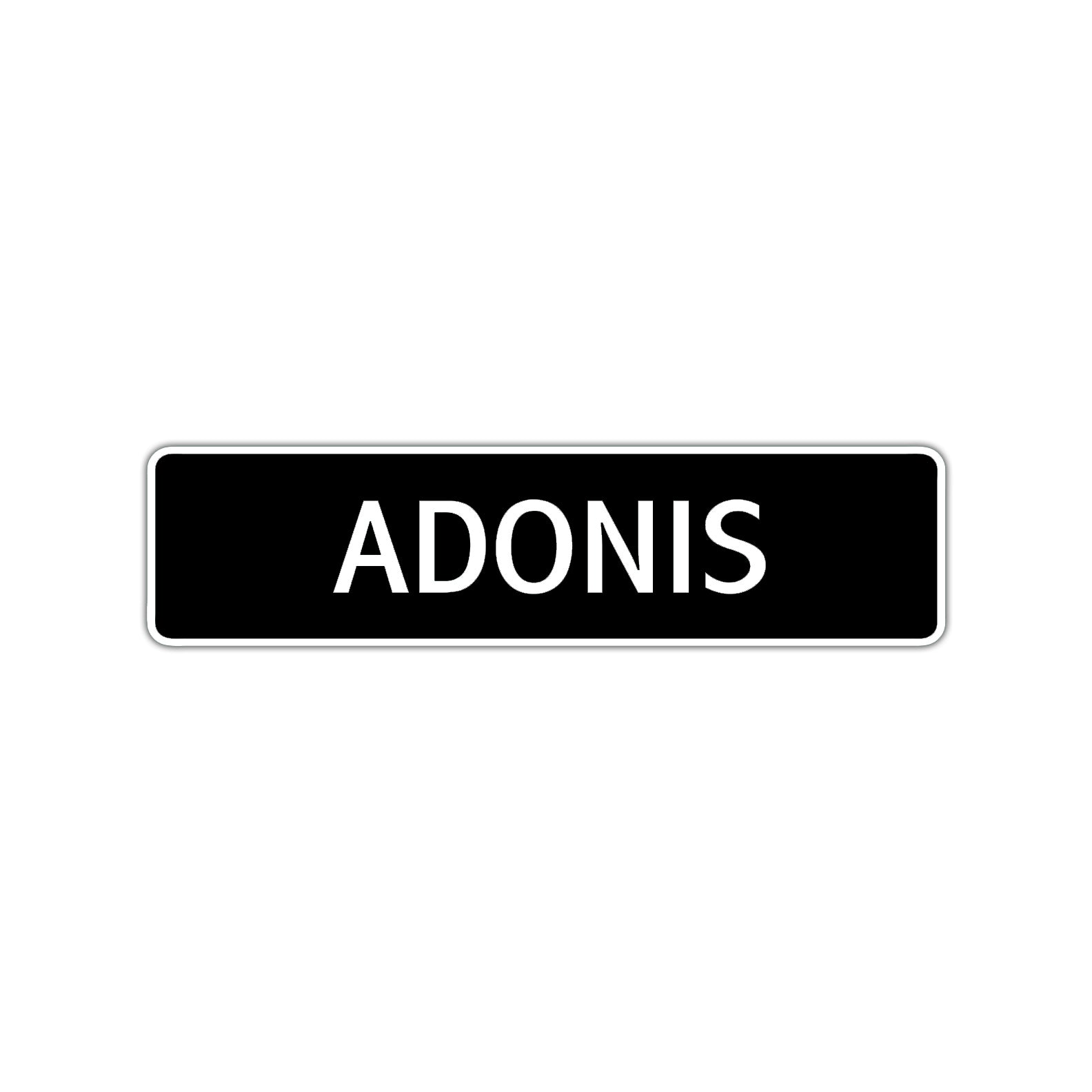 Adonis Street Sign Children Name Room Plate