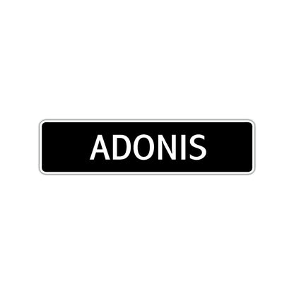 Adonis Street Sign Children Name Room Plate