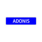 Adonis Street Sign Children Name Room Plate
