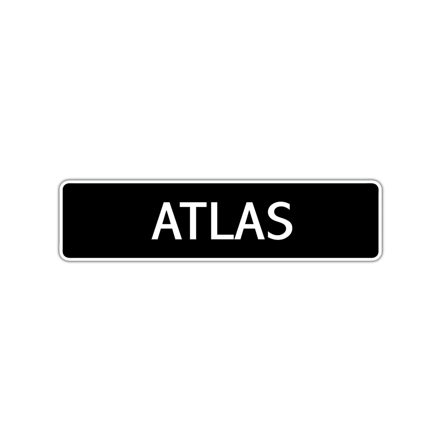 Atlas Street Sign Children Name Room Plate