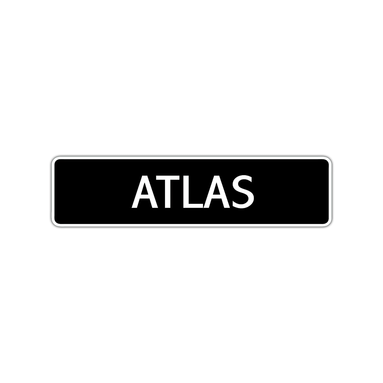 Atlas Street Sign Children Name Room Plate