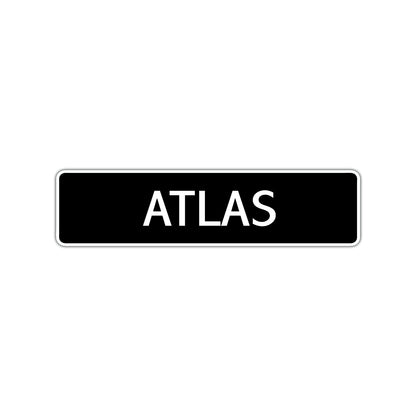 Atlas Street Sign Children Name Room Plate