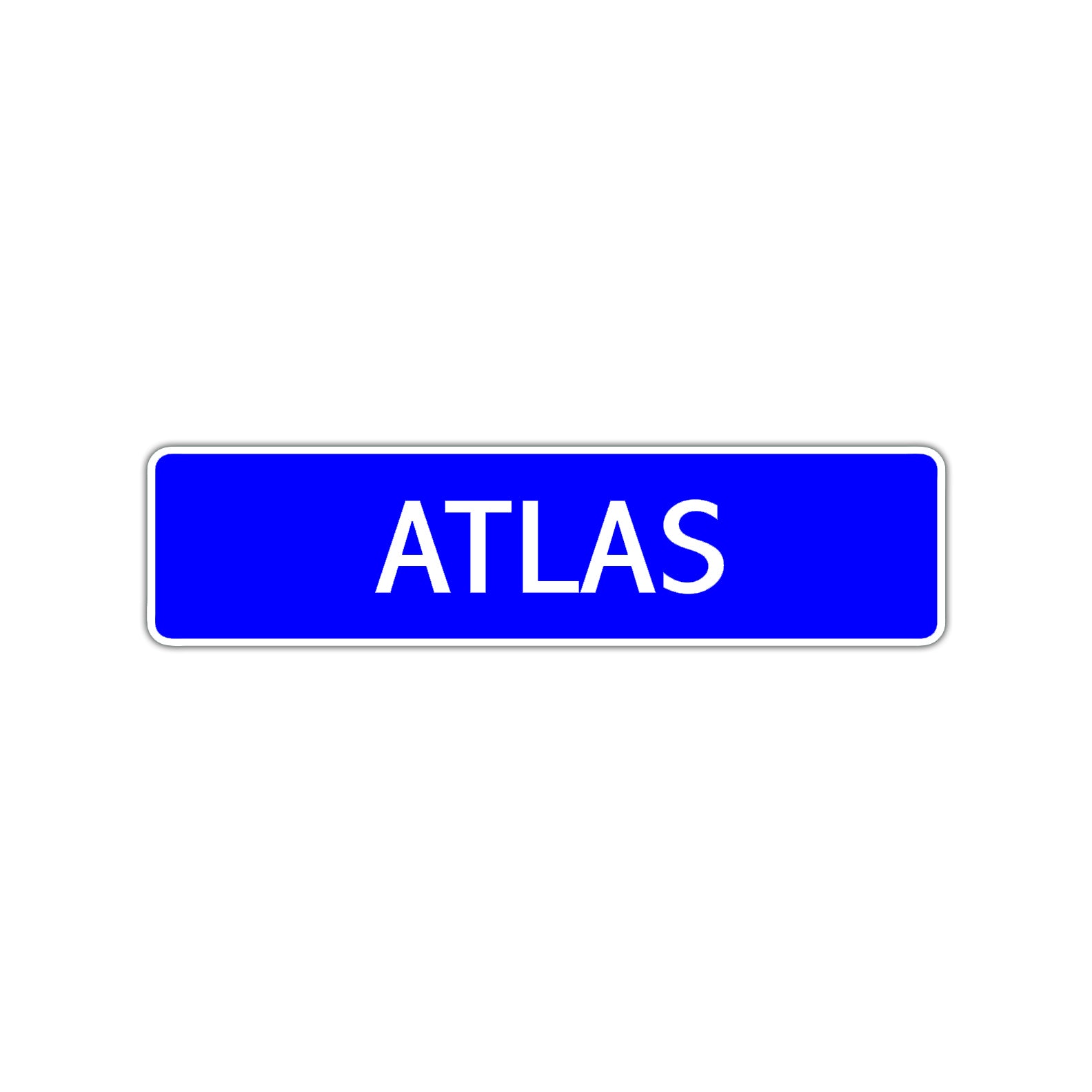 Atlas Street Sign Children Name Room Plate