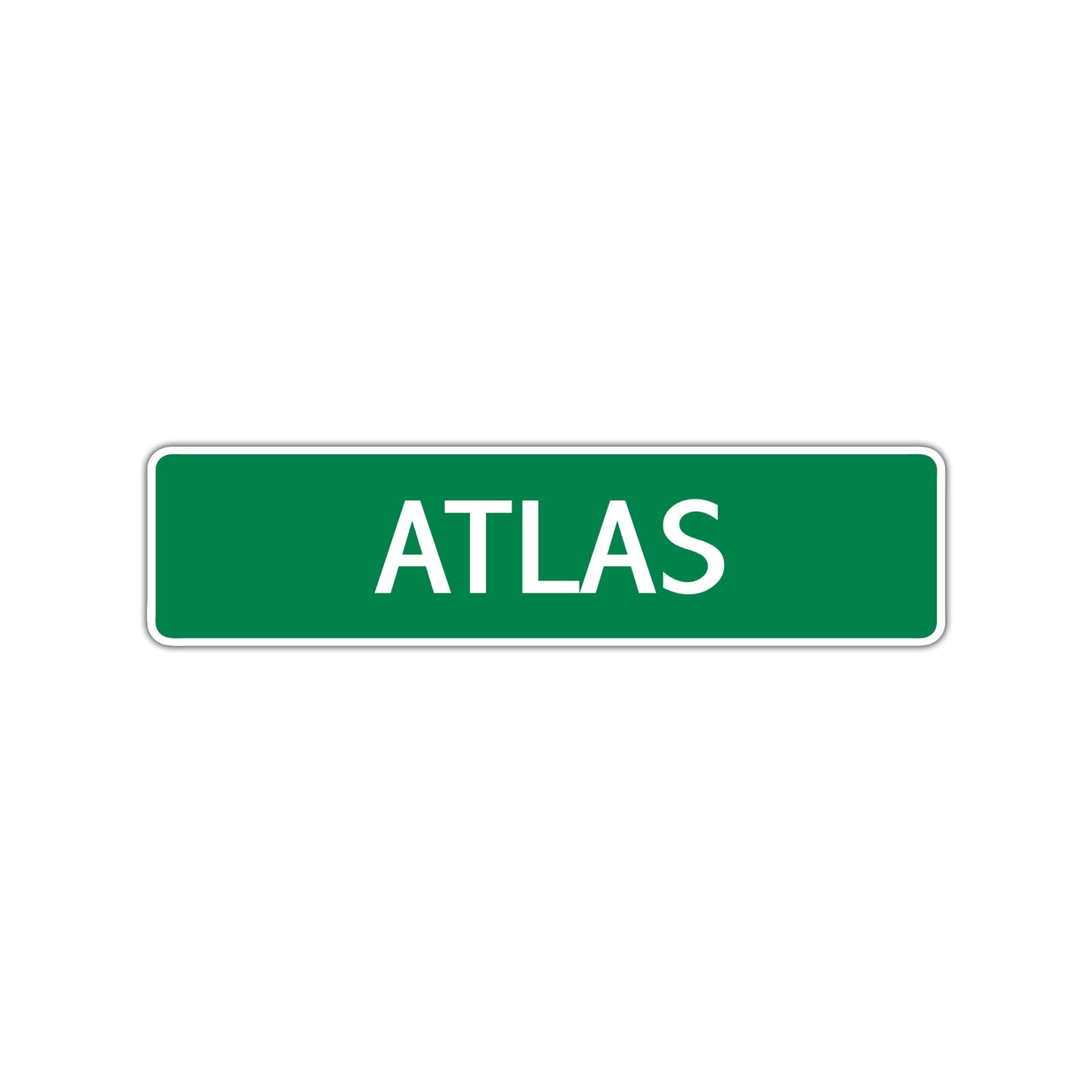 Atlas Street Sign Children Name Room Plate