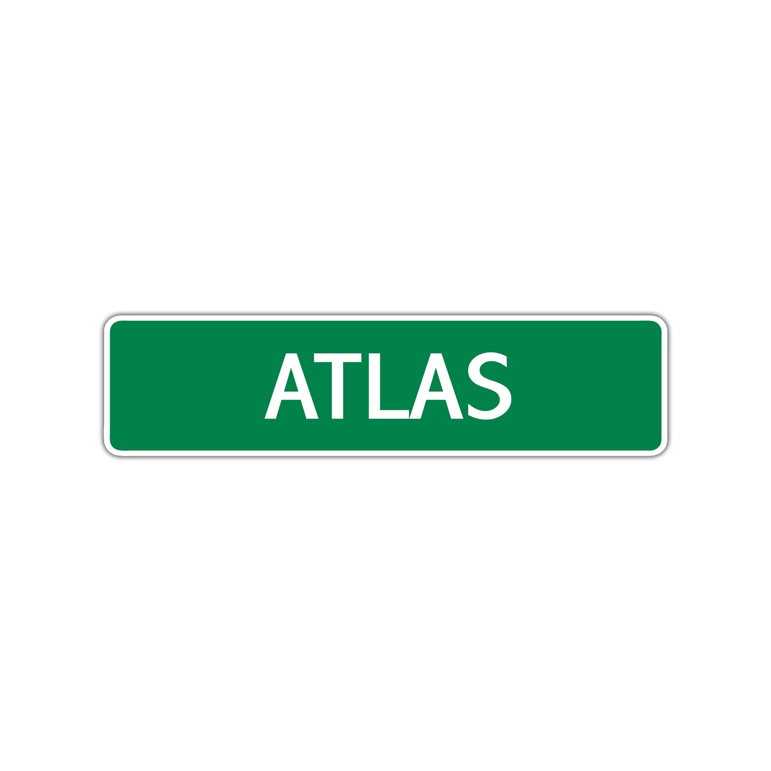 Atlas Street Sign Children Name Room Plate