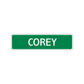 Corey Street Sign Children Name Room Plate