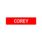Corey Street Sign Children Name Room Plate