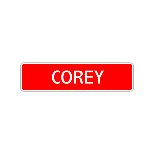 Corey Street Sign Children Name Room Plate