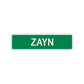 Zayn Street Sign Children Name Room Plate