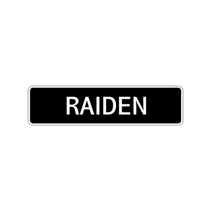 Raiden Street Sign Children Name Room Plate