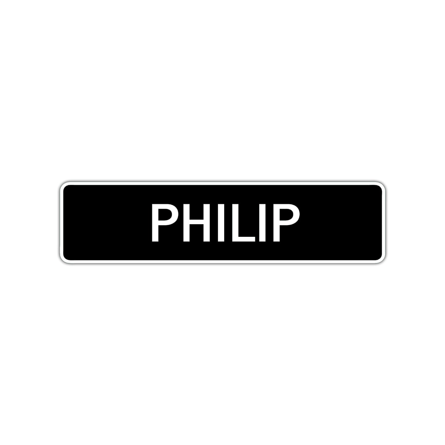 Philip Street Sign Children Name Room Plate