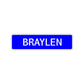 Braylen Street Sign Children Name Room Plate