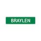 Braylen Street Sign Children Name Room Plate