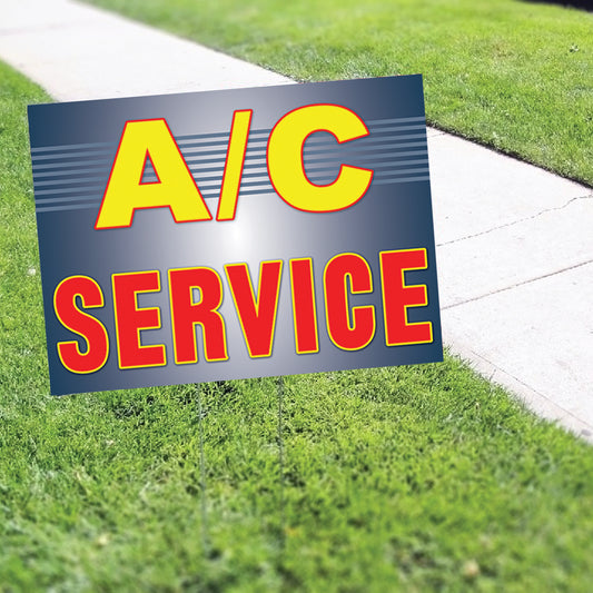 A/C Service Printed Coroplast Yard Sign