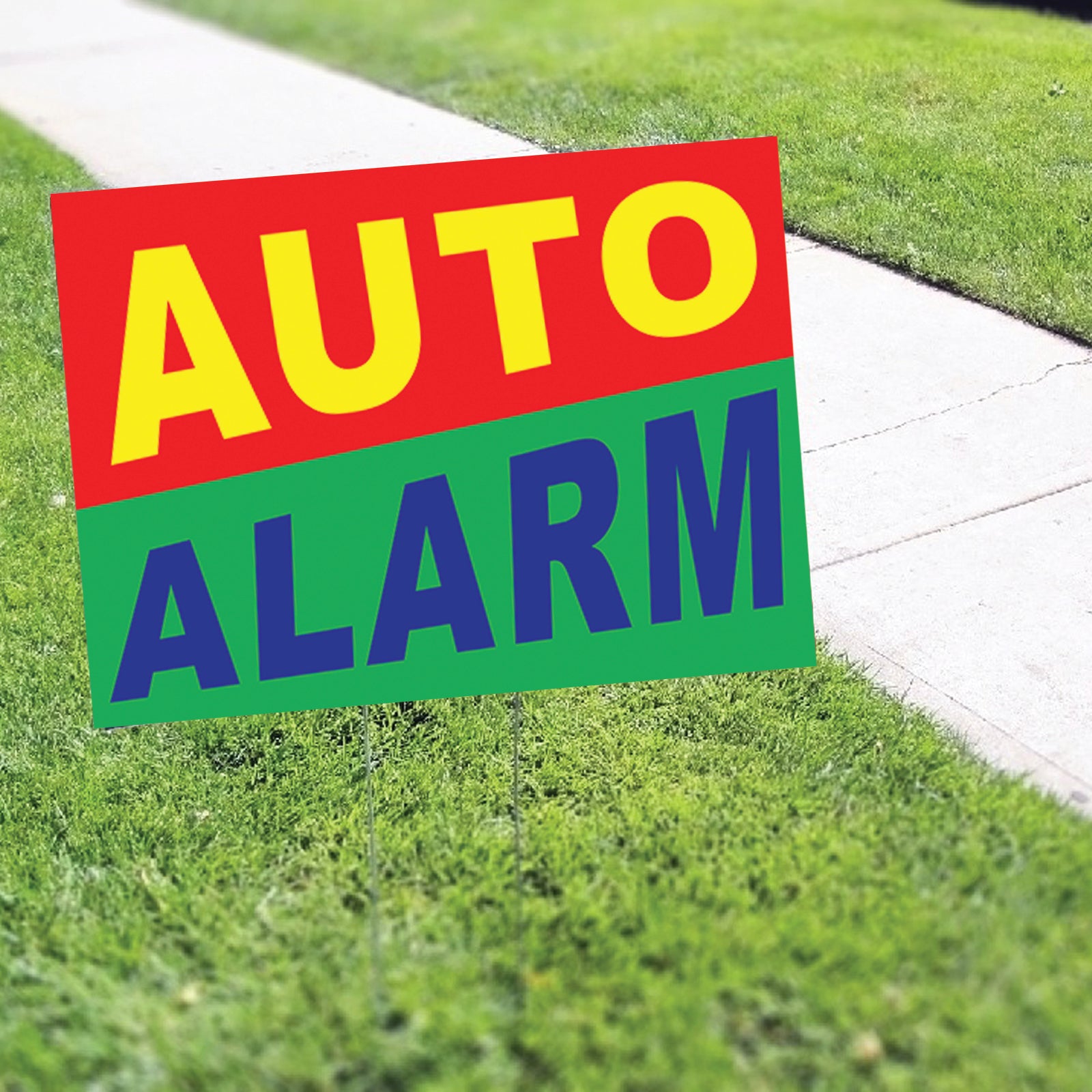 Auto Alarm Printed Coroplast Yard Sign Sign Fever