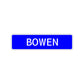 Bowen Street Sign Children Name Room Plate