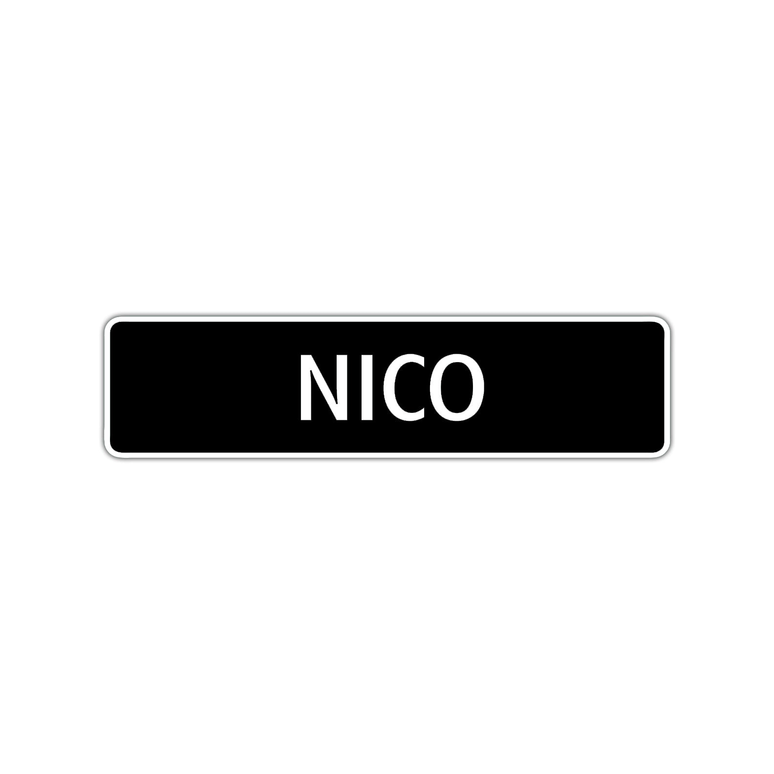 Nico Street Sign Children Name Room Plate