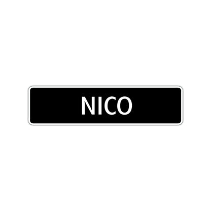 Nico Street Sign Children Name Room Plate