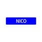 Nico Street Sign Children Name Room Plate