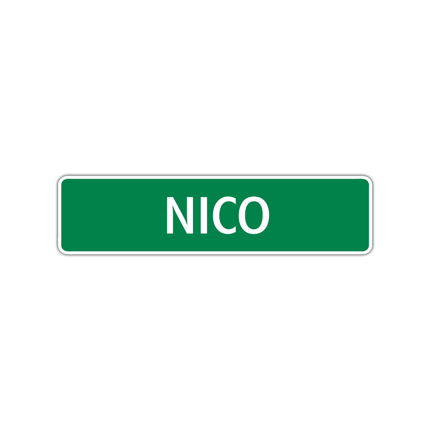 Nico Street Sign Children Name Room Plate