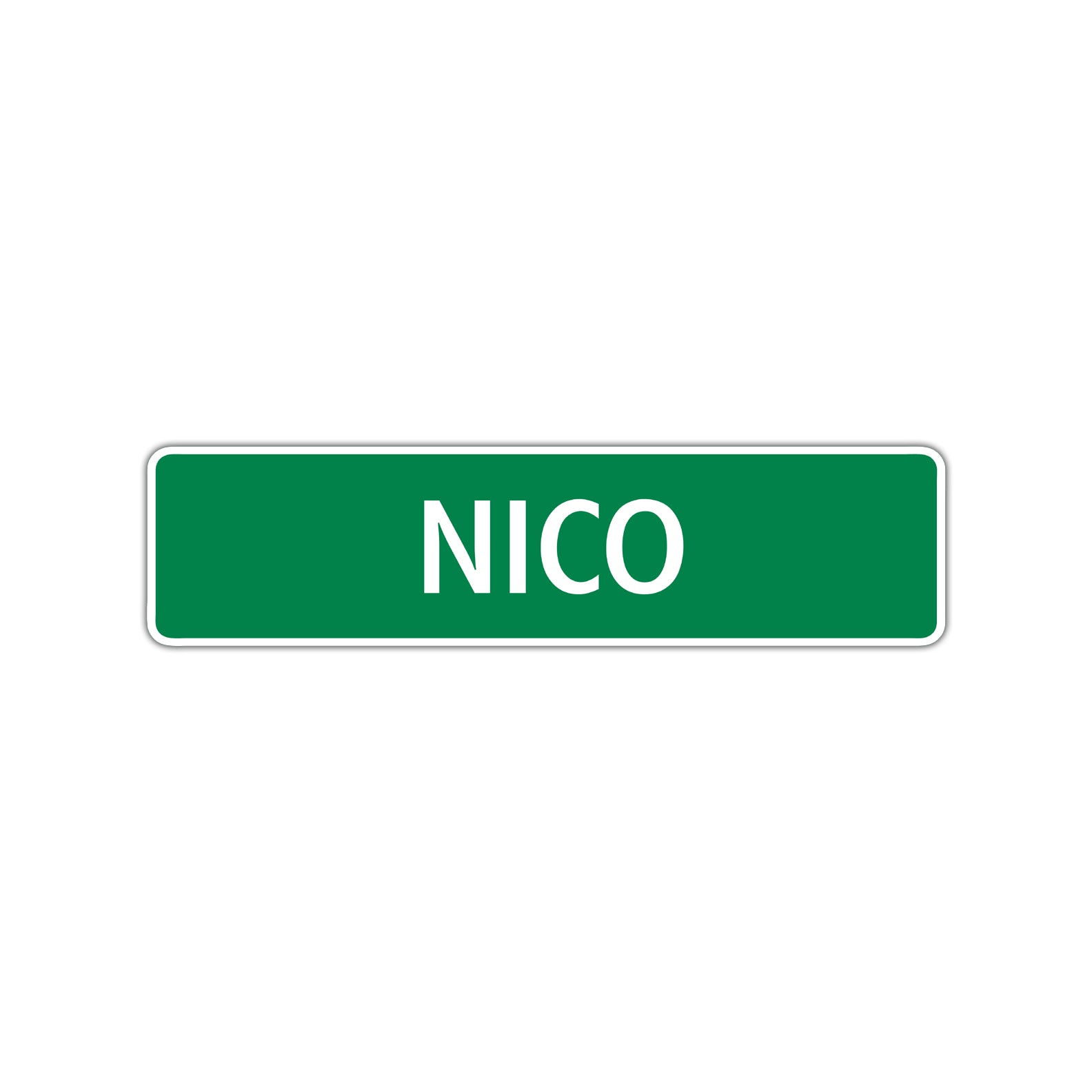 Nico Street Sign Children Name Room Plate