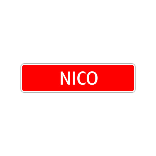 Nico Street Sign Children Name Room Plate