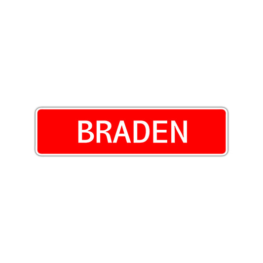 Braden Street Sign Children Name Room Plate