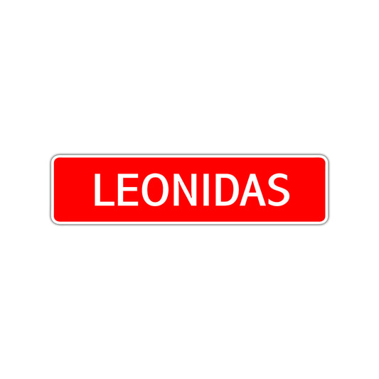 Leonidas Street Sign Children Name Room Plate