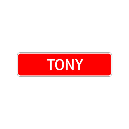 Tony Street Sign Children Name Room Plate