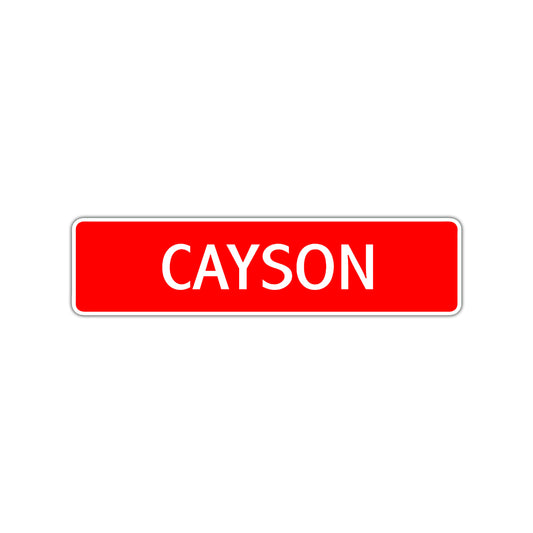 Cayson Street Sign Children Name Room Plate