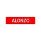 Alonzo Street Sign Children Name Room Plate