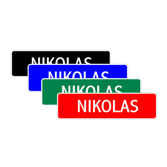 Nikolas Street Sign Children Name Room Plate