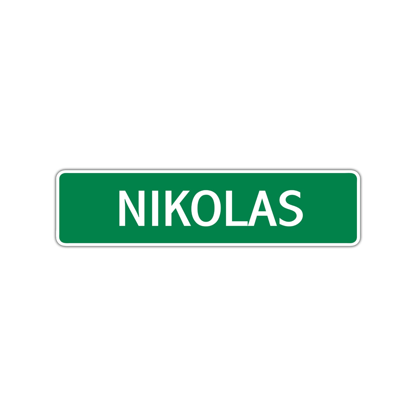 Nikolas Street Sign Children Name Room Plate