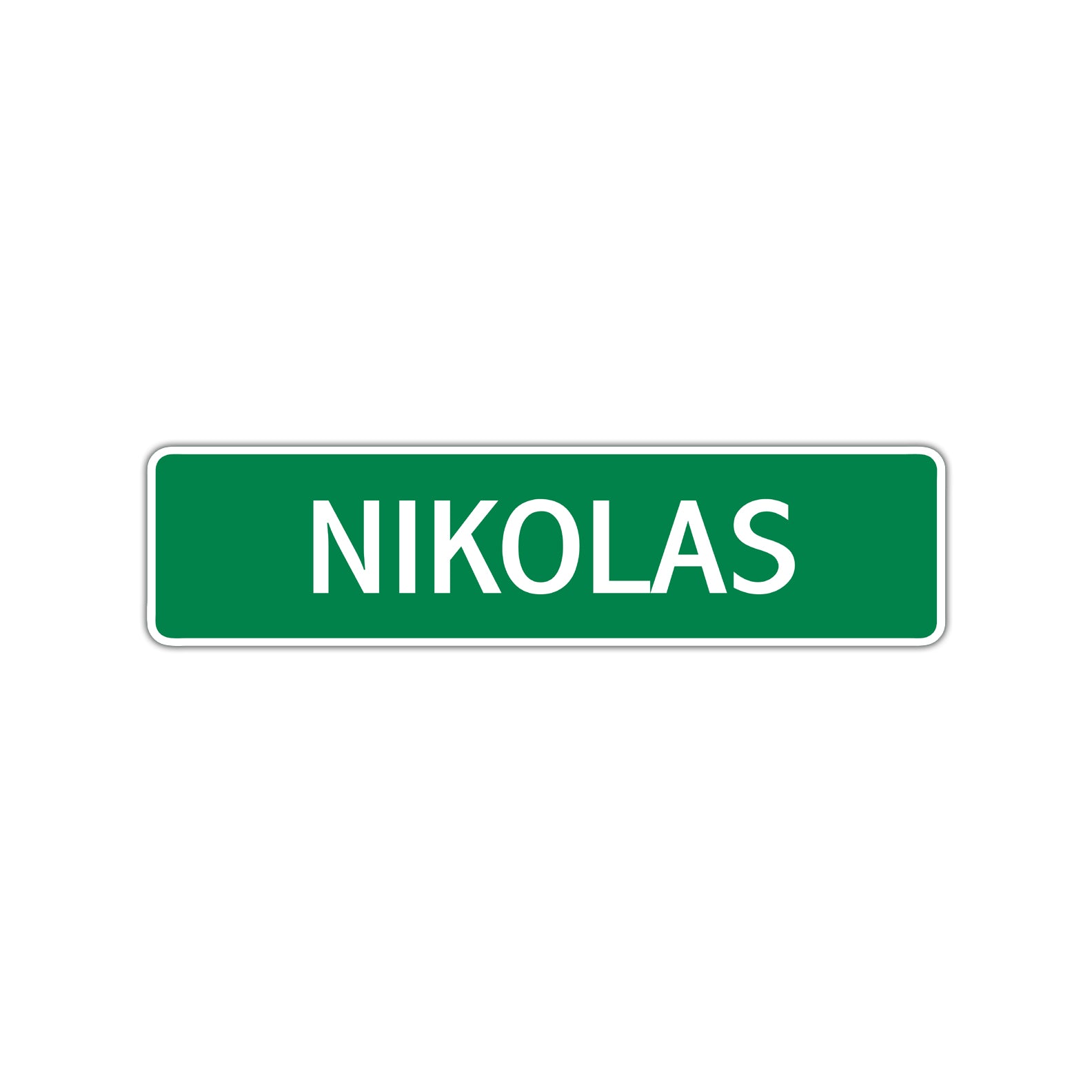 Nikolas Street Sign Children Name Room Plate