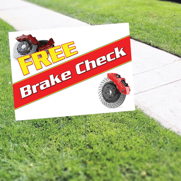 Free Brake Check Coroplast Printed Yard Sign - Sign Fever