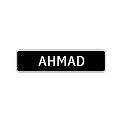 Ahmad Street Sign Children Name Room Plate