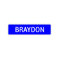 Braydon Street Sign Children Name Room Plate