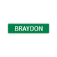 Braydon Street Sign Children Name Room Plate