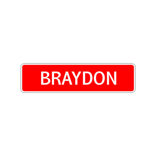 Braydon Street Sign Children Name Room Plate