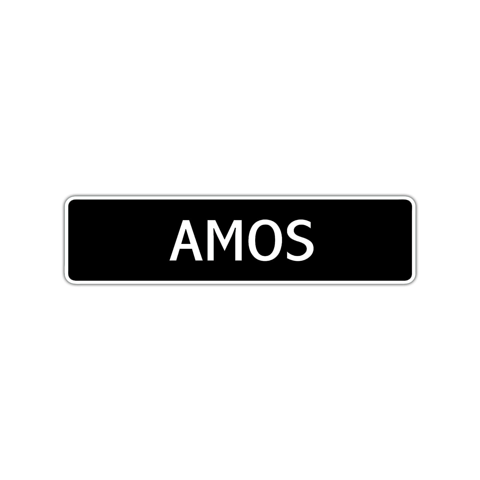 Amos Street Sign Children Name Room Plate